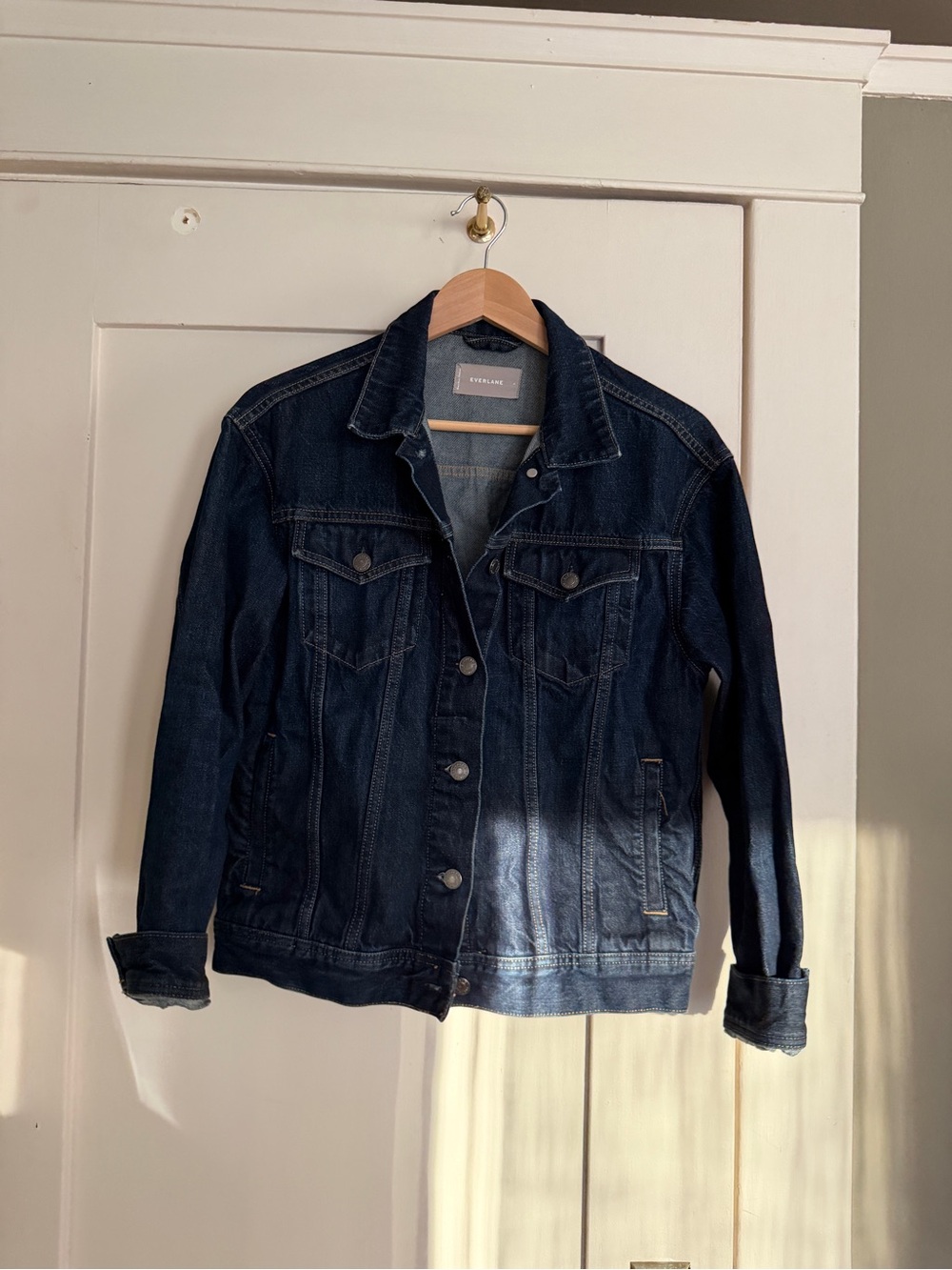 Everlane Dark Blue Denim Jacket - Classic Trucker Style
